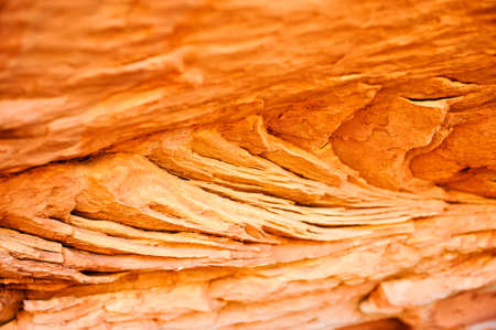 Close up of layers of red sandstoneの写真素材