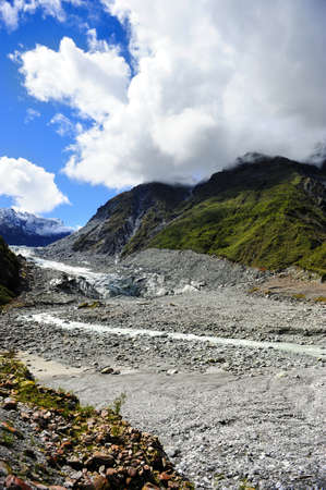 Fox Glacier on the south island of New Zealandの写真素材