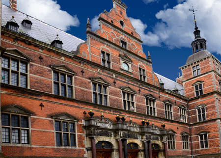 The old brick train station in Helsingor Denmark.の写真素材