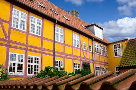 Old yellow building in Helsingborg Swedenの写真素材