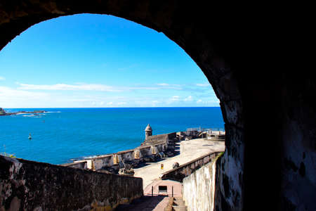 Castillo de San Felipe del Morro through an arch, San Juan Puerto Rico.