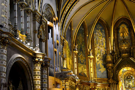 The Basilica at Montserrat at the Monastery of Montserrat.のeditorial素材