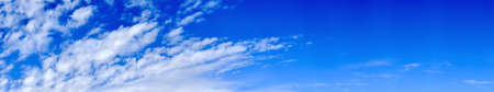 Web banner with blue sky and clouds.の写真素材