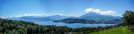 Panorama of Vierwaldstattersee and Lucerneの写真素材
