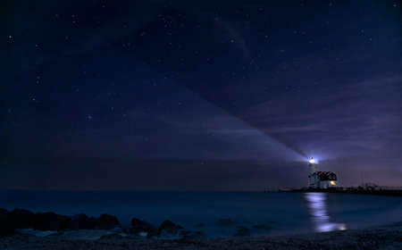 Beacon in the nightの写真素材