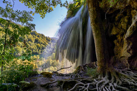 Soft waterfall Plitvice National Park