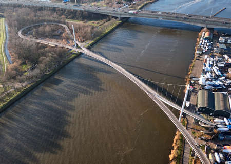 Pedestrian and cyclist bridgeの写真素材