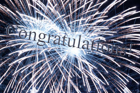 Congratulations message with 3d reflecting textの写真素材