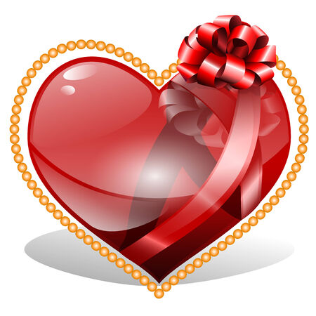 Ruby Heart. Vector illustration. Isolated on white background. EPS10. Transparency used.のイラスト素材