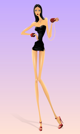 Fashion, Sexy Girl. Vector illustration. EPS-10.Isolated on background.のイラスト素材