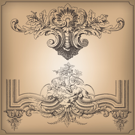Vintage baroque ornament.のイラスト素材
