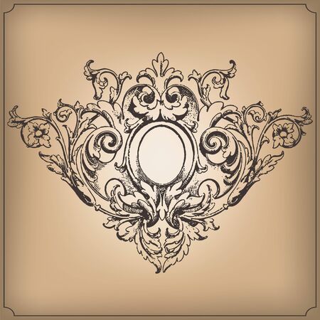 Vintage baroque ornament.のイラスト素材