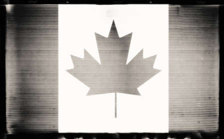 Canada flag in grunge BW film styleの写真素材