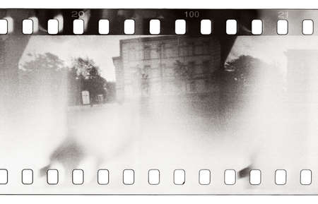 grunge film strip with light leaksの写真素材