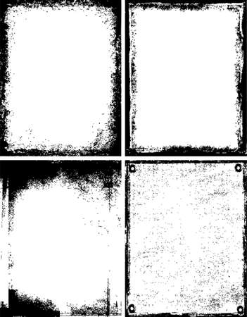 grunge frames setのイラスト素材