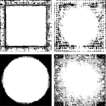 grunge frames setのイラスト素材