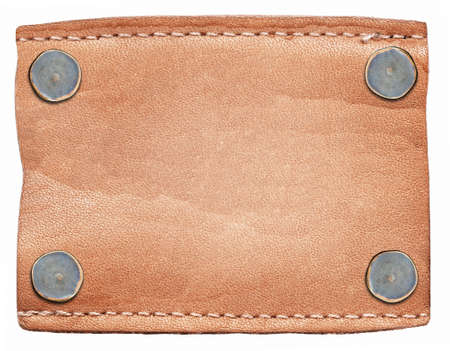 Blank jeans label isolated on white backgroundの写真素材