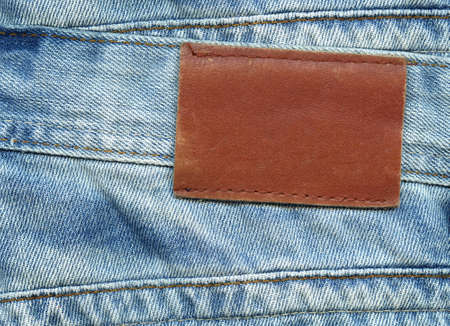 Blank leather jeans label の写真素材