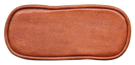 Blank jeans label isolated on white backgroundの写真素材