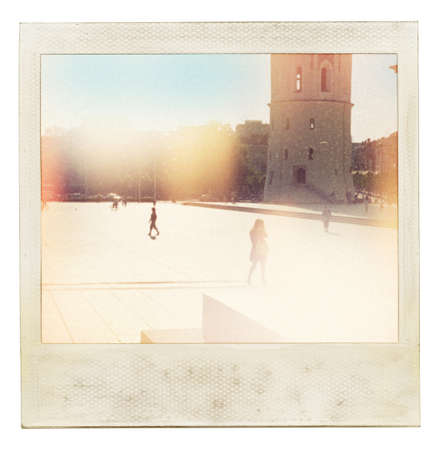 Designed vintage instant photo. Used my original photo.の写真素材
