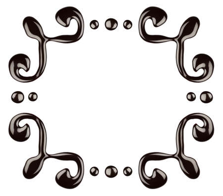 Chocolate frame, isolated on white backgroundの写真素材