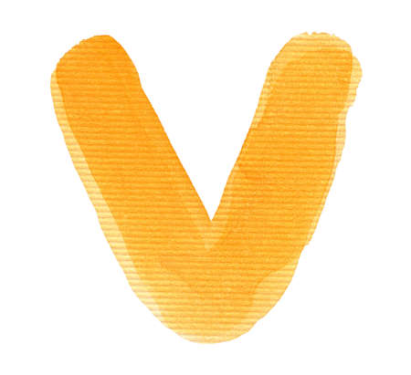 Handwritten watercolor alphabet letter, isolatedの写真素材