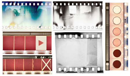Vintage film textures set, isolated.の写真素材
