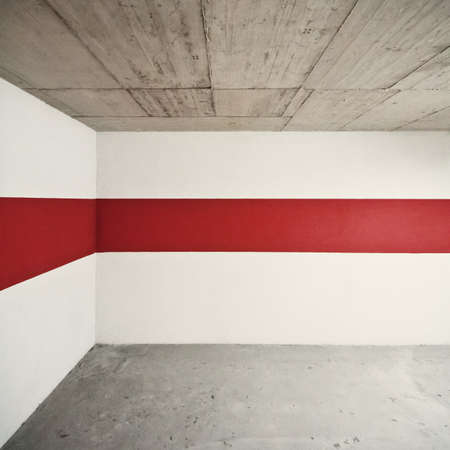 Empty wall with red line, can be used as background の写真素材