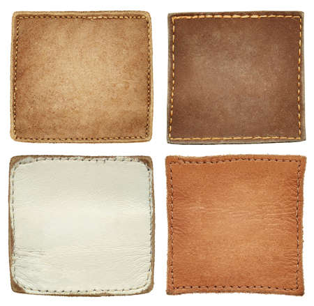 Blank square shape leather jeans labels.の写真素材