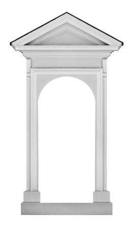 Classic ancient building exterior element, isolated.の写真素材