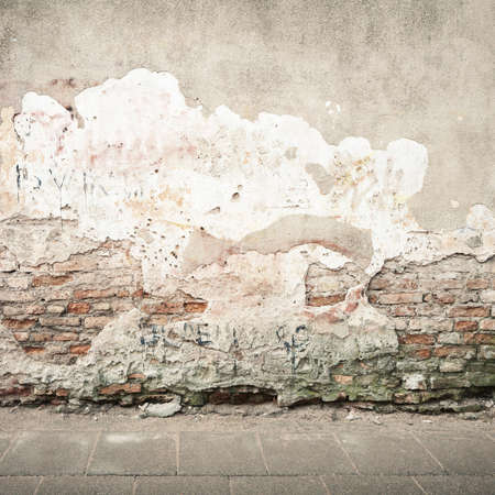 Aged street wall background, textureの写真素材
