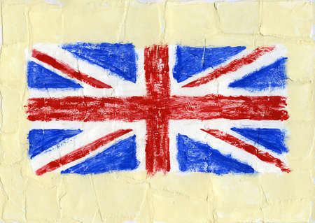 Hand painted acrylic Great Britain, UK flagの写真素材