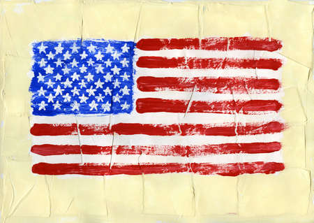 Hand painted acrylic United States of America flagの写真素材