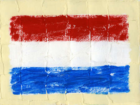 Hand painted acrylic flag of Netherlandsの写真素材