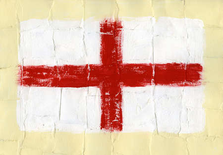Hand painted acrylic flag of Englandの写真素材