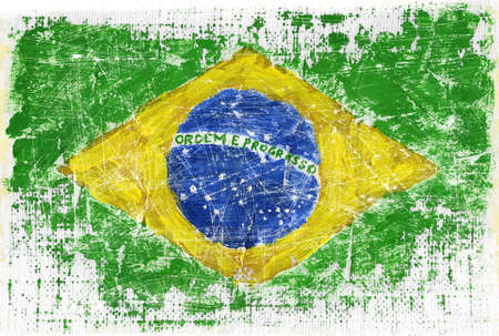 Grunge flag of Brazilの写真素材