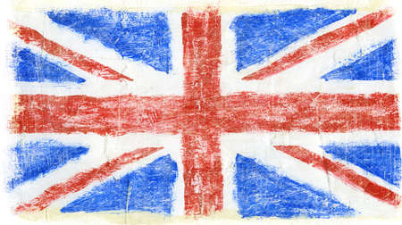 Hand painted acrylic Great Britain, UK flagの写真素材
