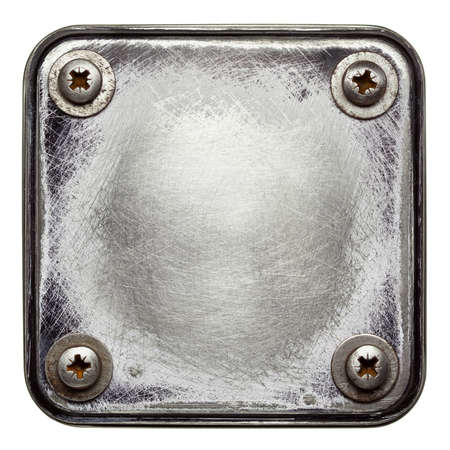 Metal plate texture with screws.の写真素材