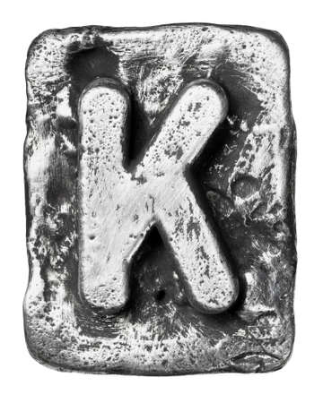 Metal alloy alphabet letter Kの写真素材