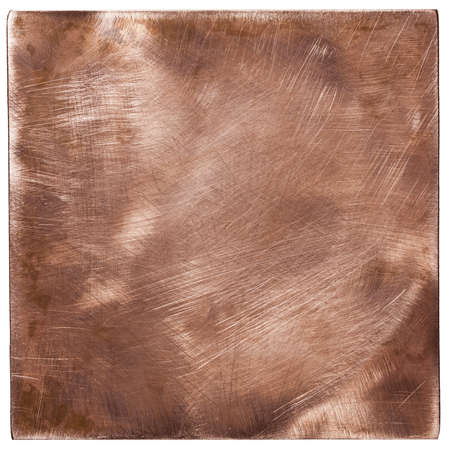 Copper plate textures, old metal backgrounds, isolated