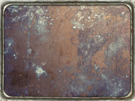 Copper plate texture in a frame. Old metal backgrounds, isolatedの写真素材