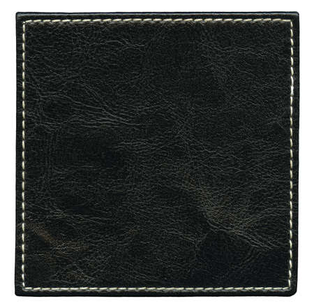 Blank leather background with stitches, isolated の写真素材