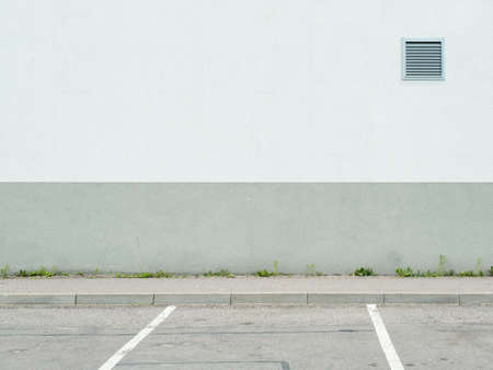 Parking lot wall and sidewalkの写真素材
