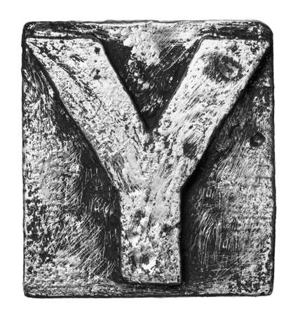 Metal alloy alphabet letter Yの写真素材