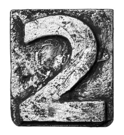 Metal alloy alphabet number 2の写真素材
