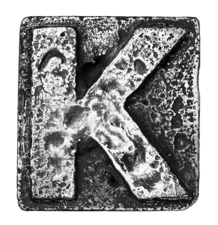 Metal alloy alphabet letter Kの写真素材