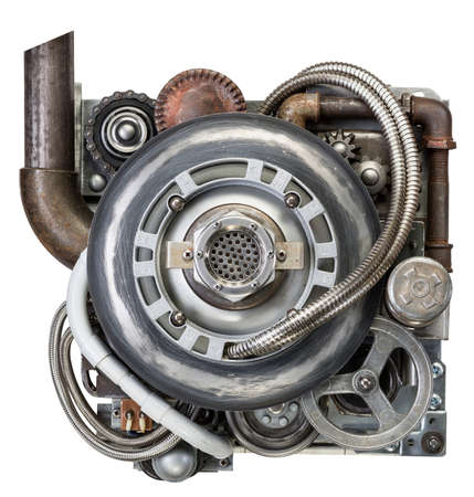 Stylized metal collage of engine.の写真素材