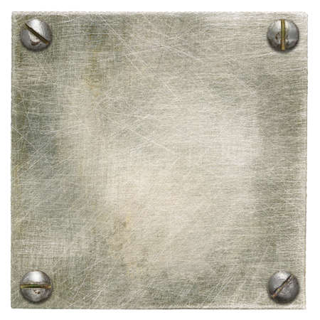 Metal plate texture with screws.の写真素材
