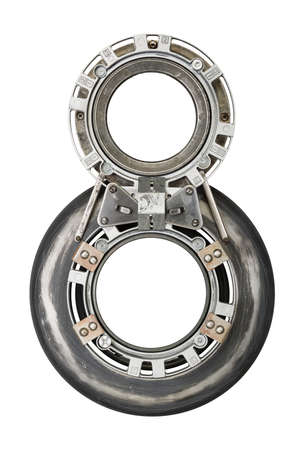 Industrial metal alphabet number 8の写真素材