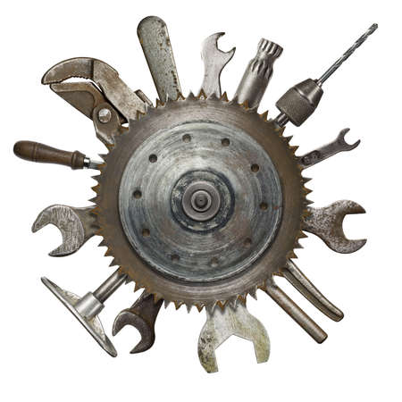 Rusty tools collage.